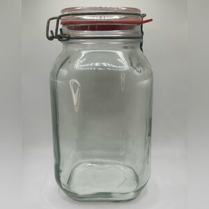 Vintage Hermetic Seal Top Embossed Glass Jar England Made 9"
